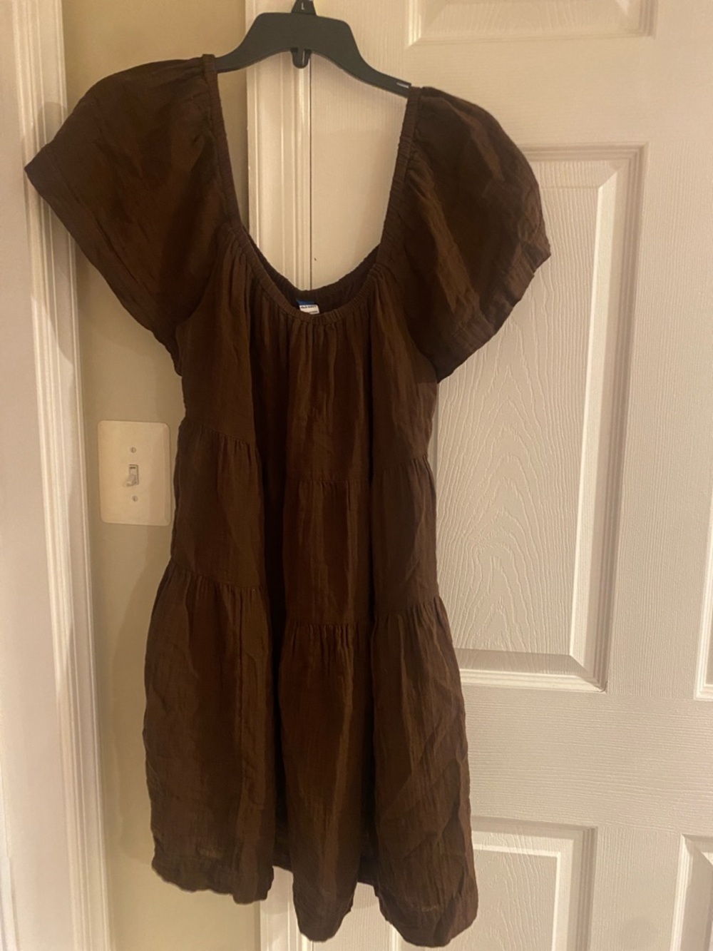 Old Navy Chocolate Brown Short Tiered Dress